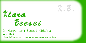 klara becsei business card